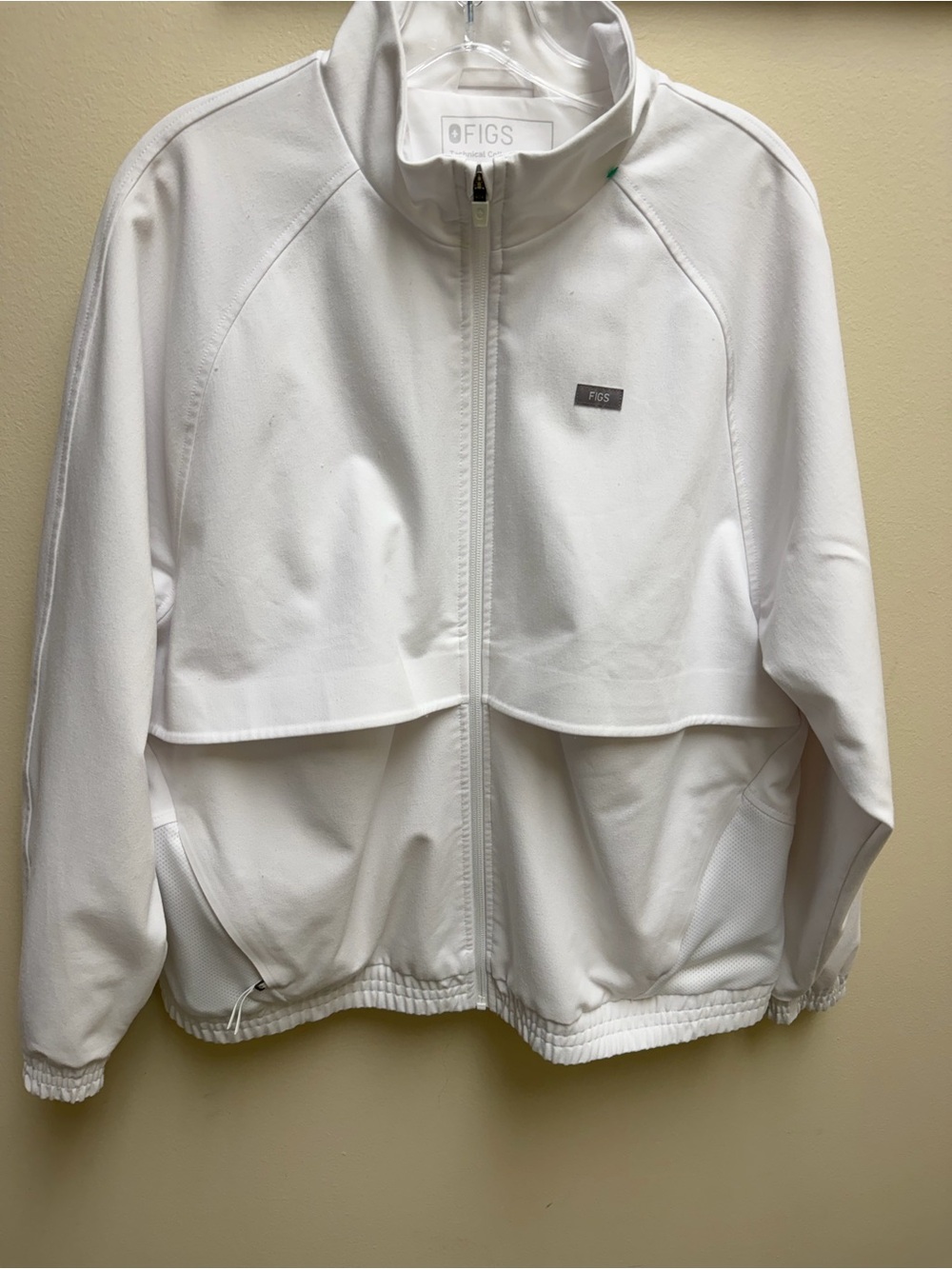 FIGS Women's White Zip-Front Jacket